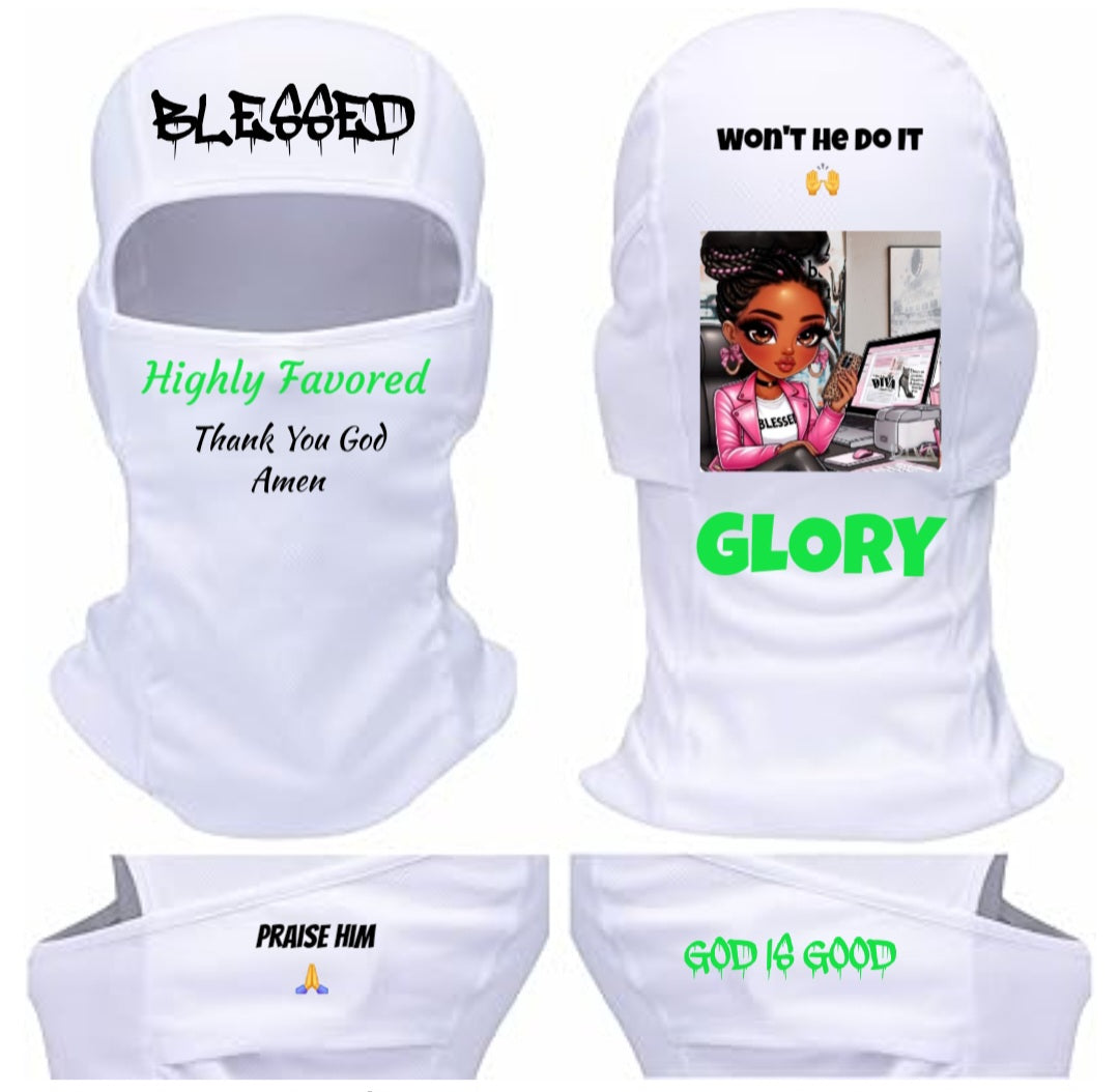 Blessed / Highly Favored Shiesty Mask (White)
